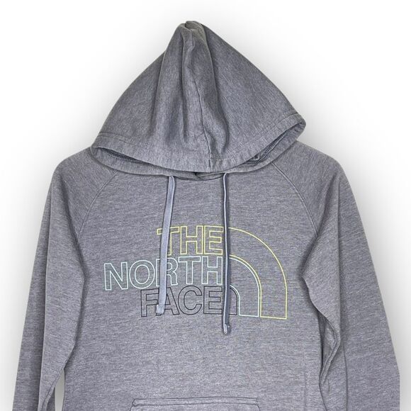 The North Face Gray Lined Spellout Pullover Hoodie Sweatshirt Women’s Small - Picture 4 of 11